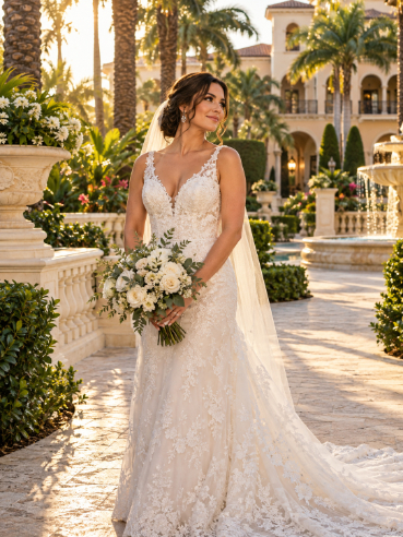 A bride at her wedding.
